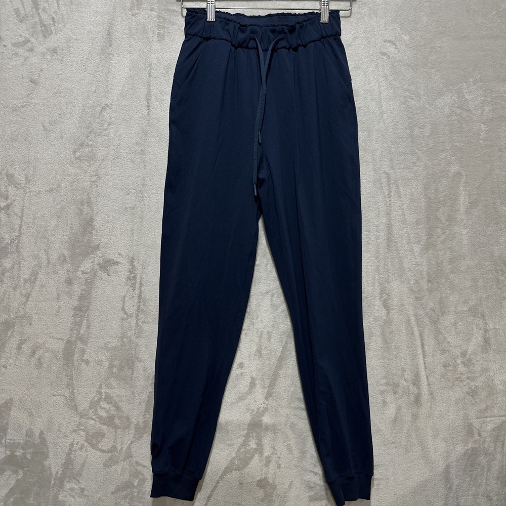 Lululemon‎ On The Fly Jogger Pants Women's 4 Blue Drawstring High Rise Stretch